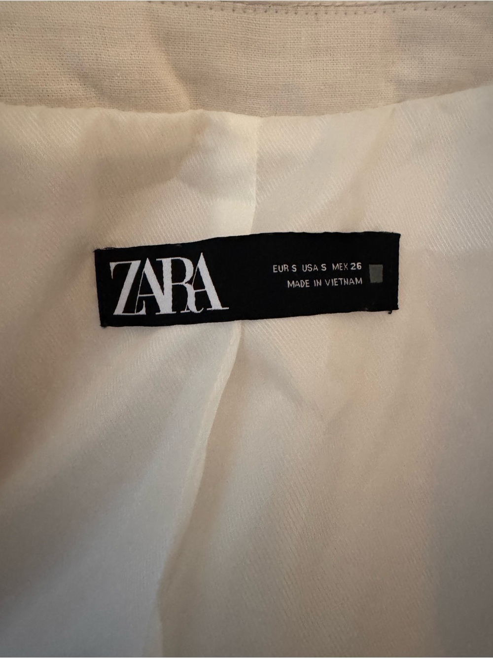 Zara White Belted Linen-Blend Blazer Jacket - Picture 5 of 7